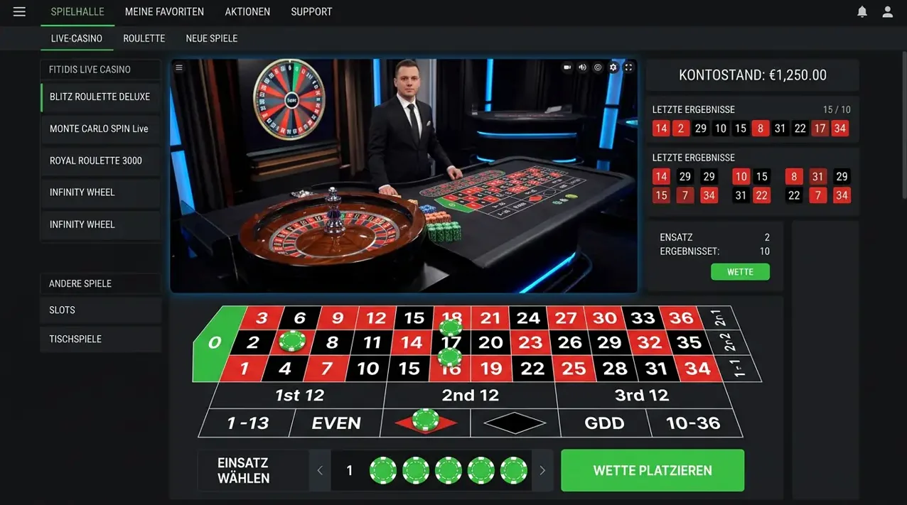 Live-Casino & Real-Time Tische im Angebot von Flagman